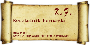 Kosztelnik Fernanda névjegykártya